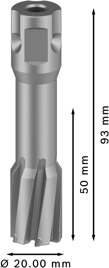 Bosch 2608577498 Tungsten Carbide Teeth Annular Cutter With Diameter 20mm & Cutting Depth 50mm, Pack Of 1, Pin To Be Bought Extra - photo 3