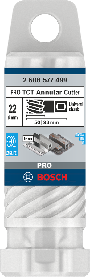 Bosch 2608577499 Tungsten Carbide Teeth Annular Cutter With Diameter 22mm & Cutting Depth 50mm,pack Of 1, Pin To Be Bought Extra - photo 2