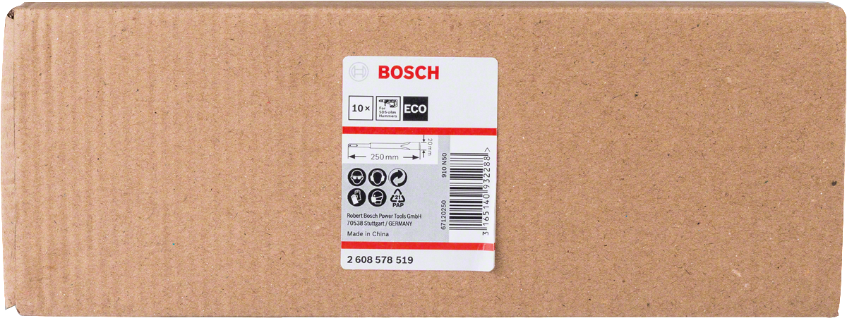 Bosch 2608578519 Eco Sds Plus Chisels - 250mm Length- Flat