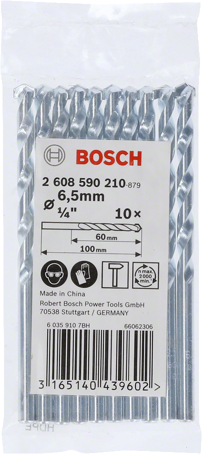 Bosch 2608579312 Impact Drill Bit / Masonry Drill Bit Set With Diameter 5mm & Length 50mm, Pack Of 10