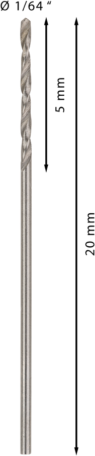 Bosch 2608585433 Hss-G Metal Drill Bits Diameter-1/64"mm, Working Length-5mm, Total Length-20mm - photo 3