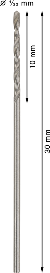 Bosch 2608585434 Hss-G Metal Drill Bits Diameter-1/32"mm, Working Length-10mm, Total Length-30mm - photo 3