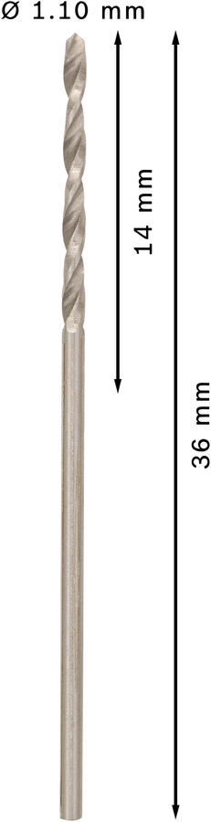 Bosch 2608585467 Hss-G Metal Drill Bits Diameter-1.1mm, Working Length-14mm, Total Length-36mm - photo 3