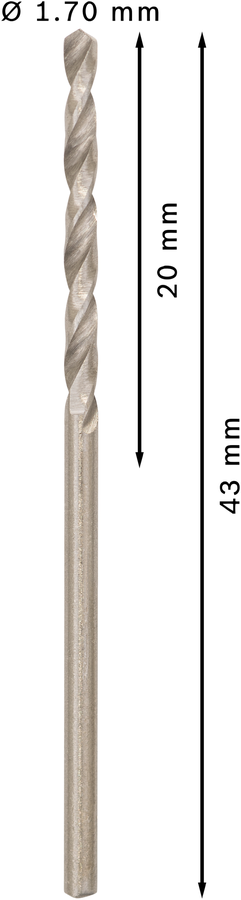 Bosch 2608585472 Hss-G Metal Drill Bits Diameter-1.7mm, Working Length-20mm, Total Length-43mm - photo 3