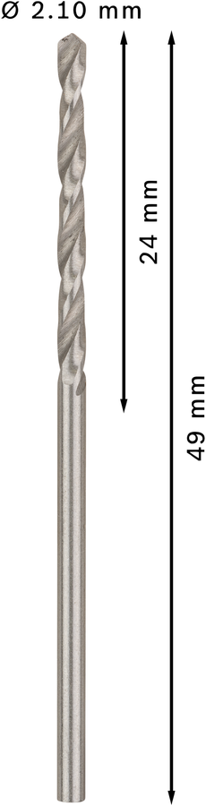 Bosch 2608585475 Hss-G Metal Drill Bits Diameter-2.1mm, Working Length-24mm, Total Length-49mm - photo 3