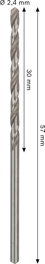 Bosch 2608585477 Hss-G Metal Drill Bits Diameter-2.4mm, Working Length-30mm, Total Length-57mm - photo 3