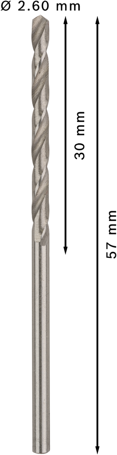 Bosch 2608585478 Hss-G Metal Drill Bits Diameter-2.6mm, Working Length-30mm, Total Length-57mm - photo 3