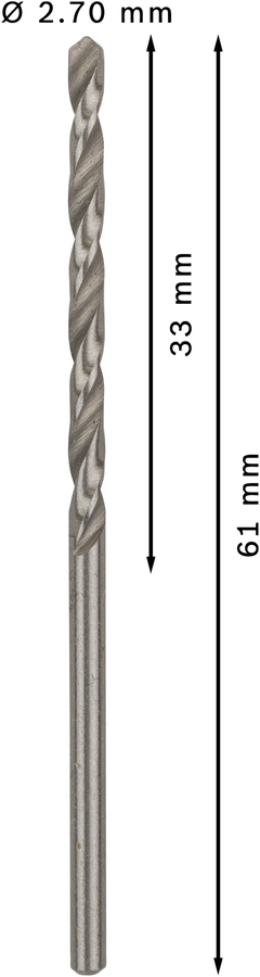 Bosch 2608585479 Hss-G Metal Drill Bits Diameter-2.7mm, Working Length-33mm, Total Length-61mm - photo 3