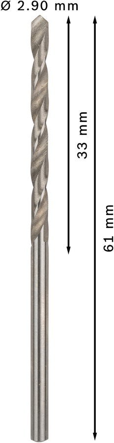 Bosch 2608585480 Hss-G Metal Drill Bits Diameter-2.9mm, Working Length-33mm, Total Length-61mm - photo 3