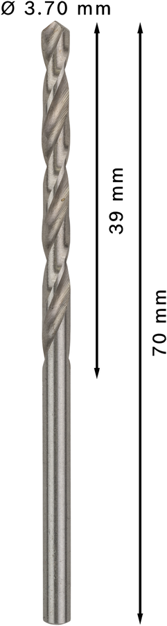 Bosch 2608585483 Hss-G Metal Drill Bits Diameter-3.7mm, Working Length-39mm, Total Length-70mm - photo 3