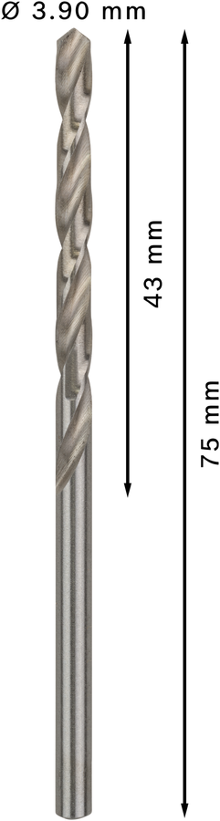 Bosch 2608585485 Hss-G Metal Drill Bits Diameter-3.9mm, Working Length-43mm, Total Length-75mm - photo 3