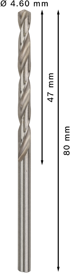 Bosch 2608585488 Hss-G Metal Drill Bits Diameter-4.6mm, Working Length-47mm, Total Length-80mm - photo 3