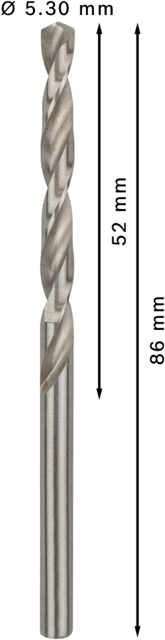 Bosch 2608585492 Hss-G Metal Drill Bits Diameter-5.3mm, Working Length-52mm, Total Length-86mm - photo 3