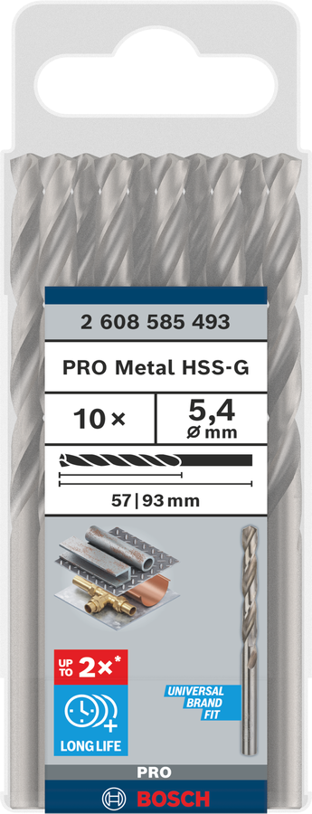 Bosch 2608585493 Hss-G Metal Drill Bits Diameter-5.4mm, Working Length-57mm, Total Length-93mm - photo 2