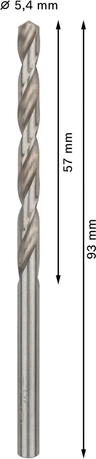Bosch 2608585493 Hss-G Metal Drill Bits Diameter-5.4mm, Working Length-57mm, Total Length-93mm - photo 3