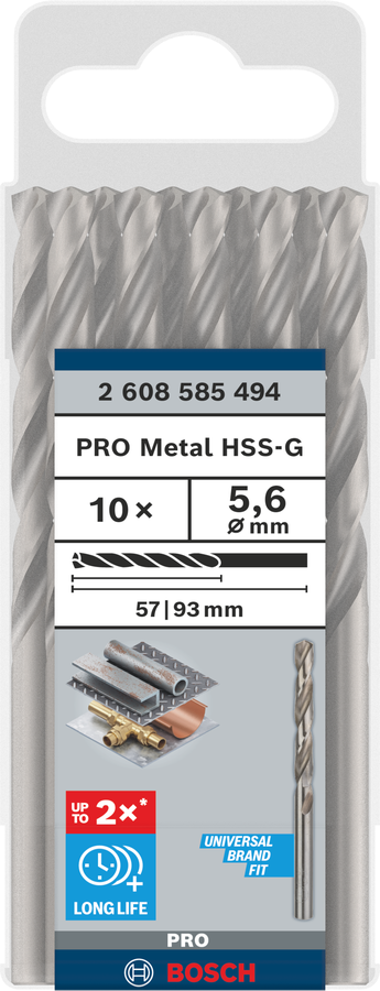 Bosch 2608585494 Hss-G Metal Drill Bits Diameter-5.6mm, Working Length-57mm, Total Length-93mm - photo 2