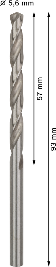 Bosch 2608585494 Hss-G Metal Drill Bits Diameter-5.6mm, Working Length-57mm, Total Length-93mm - photo 3