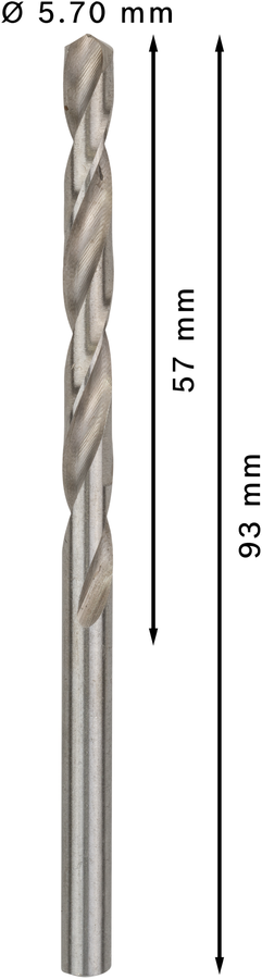 Bosch 2608585495 Hss-G Metal Drill Bits Diameter-5.7mm, Working Length-57mm, Total Length-93mm - photo 3