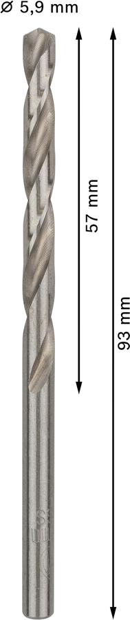 Bosch 2608585496 Hss-G Metal Drill Bits Diameter-5.9mm, Working Length-57mm, Total Length-93mm - photo 3
