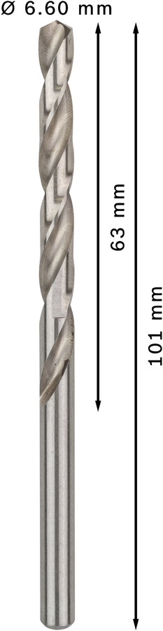 Bosch 2608585499 Hss-G Metal Drill Bits Diameter-6.6mm, Working Length-63mm, Total Length-101mm - photo 3