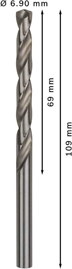 Bosch 2608585500 Hss-G Metal Drill Bits Diameter-6.9mm, Working Length-69mm, Total Length-109mm - photo 3