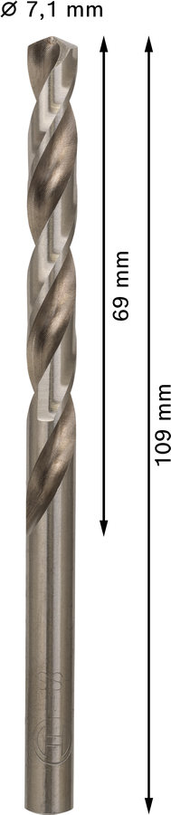 Bosch 2608585501 Hss-G Metal Drill Bits Diameter-7.1mm, Working Length-69mm, Total Length-109mm - photo 3