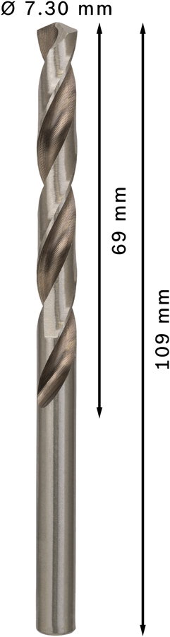 Bosch 2608585502 Hss-G Metal Drill Bits Diameter-7.3mm, Working Length-69mm, Total Length-109mm - photo 3