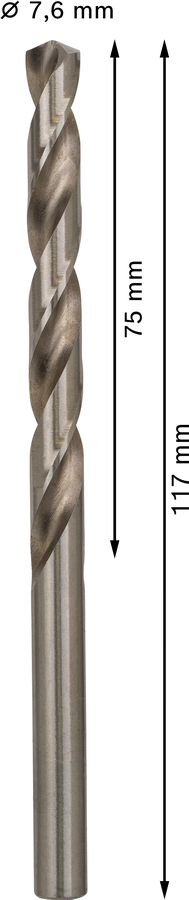 Bosch 2608585504 Hss-G Metal Drill Bits Diameter-7.6mm, Working Length-75mm, Total Length-117mm - photo 3