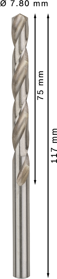 Bosch 2608585506 Hss-G Metal Drill Bits Diameter-7.8mm, Working Length-75mm, Total Length-117mm - photo 3