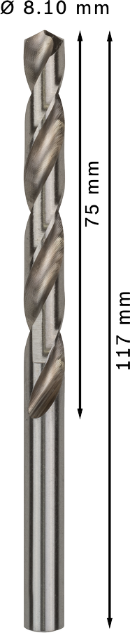 Bosch 2608585508 Hss-G Metal Drill Bits Diameter-8.1mm, Working Length-75mm, Total Length-117mm - photo 3