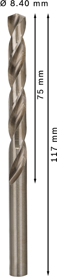Bosch 2608585511 Hss-G Metal Drill Bits Diameter-8.4mm, Working Length-75mm, Total Length-117mm - photo 3