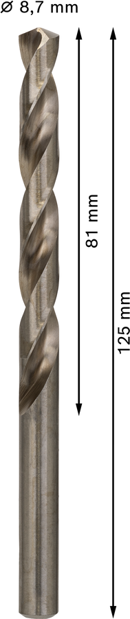 Bosch 2608585513 Hss-G Metal Drill Bits Diameter-8.7mm, Working Length-81mm, Total Length-125mm - photo 3