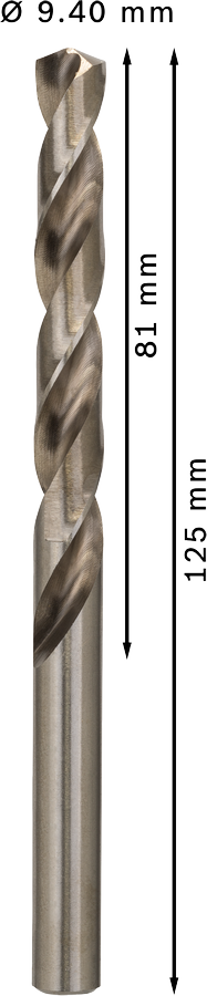 Bosch 2608585518 Hss-G Metal Drill Bits Diameter-9.4mm, Working Length-81mm, Total Length-125mm - photo 3