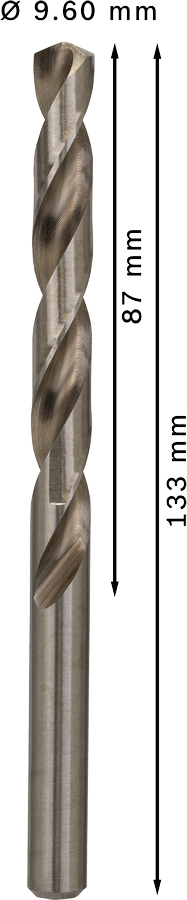 Bosch 2608585519 Hss-G Metal Drill Bits Diameter-9.6mm, Working Length-87mm, Total Length-133mm - photo 3