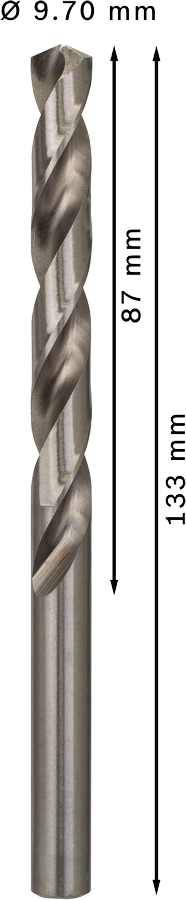 Bosch 2608585520 Hss-G Metal Drill Bits Diameter-9.7mm, Working Length-87mm, Total Length-133mm - photo 3