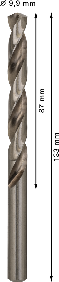 Bosch 2608585521 Hss-G Metal Drill Bits Diameter-9.9mm, Working Length-87mm, Total Length-133mm - photo 3