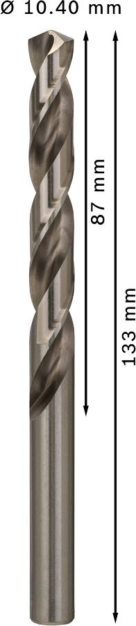 Bosch 2608585525 Hss-G Metal Drill Bits Diameter-10.4mm, Working Length-87mm, Total Length-133mm - photo 3