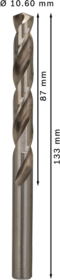 Bosch 2608585526 Hss-G Metal Drill Bits Diameter-10.6mm, Working Length-87mm, Total Length-133mm - photo 3