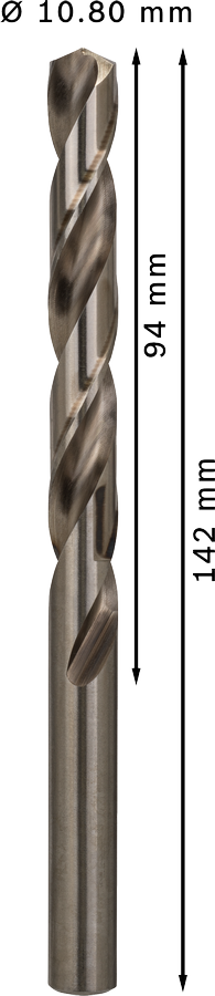 Bosch 2608585528 Hss-G Metal Drill Bits Diameter-10.8mm, Working Length-94mm, Total Length-142mm - photo 3