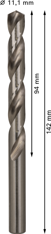 Bosch 2608585530 Hss-G Metal Drill Bits Diameter-11.1mm, Working Length-94mm, Total Length-142mm - photo 3