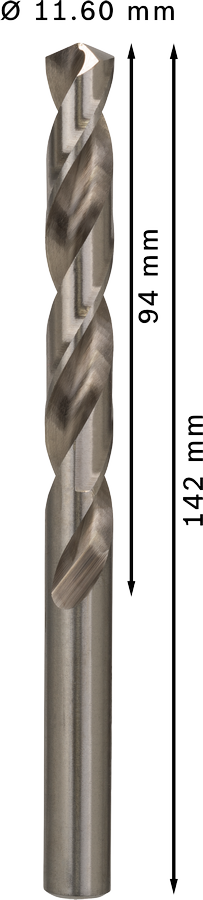 Bosch 2608585534 Hss-G Metal Drill Bits Diameter-11.6mm, Working Length-94mm, Total Length-142mm - photo 3