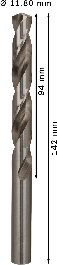 Bosch 2608585536 Hss-G Metal Drill Bits Diameter-11.8mm, Working Length-94mm, Total Length-142mm - photo 3