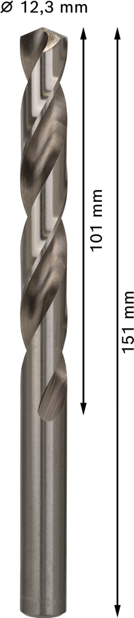 Bosch 2608585540 Hss-G Metal Drill Bits Diameter-12.3mm, Working Length-101mm, Total Length-151mm - photo 3