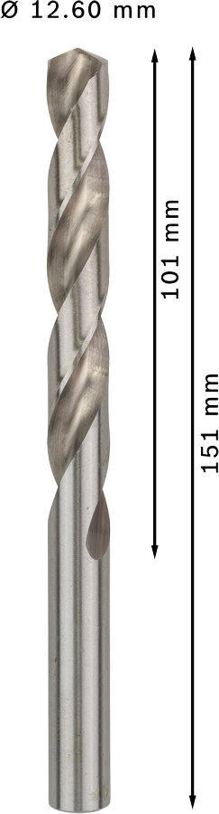 Bosch 2608585542 Hss-G Metal Drill Bits Diameter-12.6mm, Working Length-101mm, Total Length-151mm - photo 3