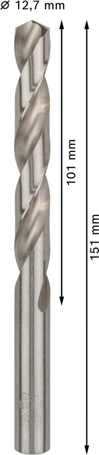 Bosch 2608585543 Hss-G Metal Drill Bits Diameter-12.7mm, Working Length-101mm, Total Length-151mm - photo 2