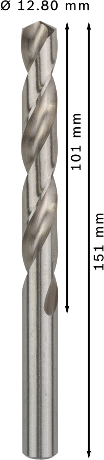 Bosch 2608585544 Hss-G Metal Drill Bits Diameter-12.8mm, Working Length-101mm, Total Length-151mm - photo 3