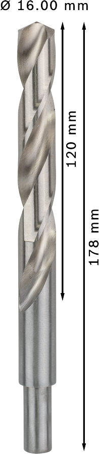 Bosch 2608585595 Hss-G Metal Drill Bits Diameter-16mm, Working Length-120mm, Total Length-178mm - photo 3