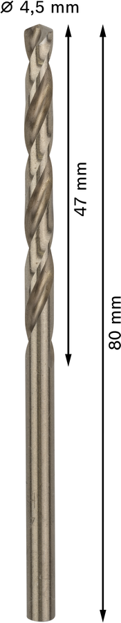 Bosch 2608585883 Metal Drill Bits Hss- Cobalt, For Stainless Steel, 2.5mm Dia, Working Length- 47 Mm, Total Length- 80mm, Pack Of 10 - photo 3