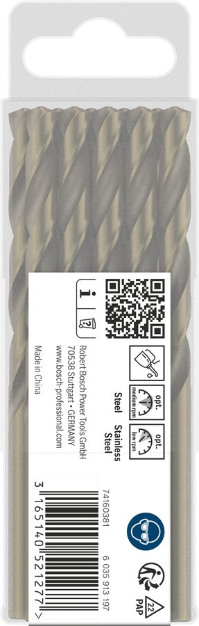 Bosch 2608585892 Metal Drill Bits Hss- Cobalt, For Stainless Steel, 7mm Dia, Working Length- 69 Mm, Total Length- 109mm, Pack Of 10 - photo 4