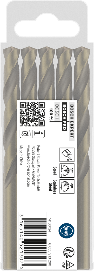 Bosch 2608585895 Metal Drill Bits Hss- Cobalt, For Stainless Steel, 8.5mm Dia, Working Length- 79 Mm, Total Length- 117mm, Pack Of 5 - photo 2